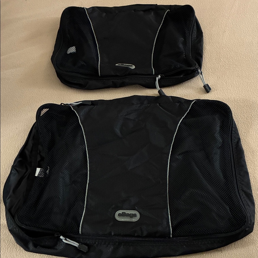 Black Mesh-Top Travel Bag Set by ebags